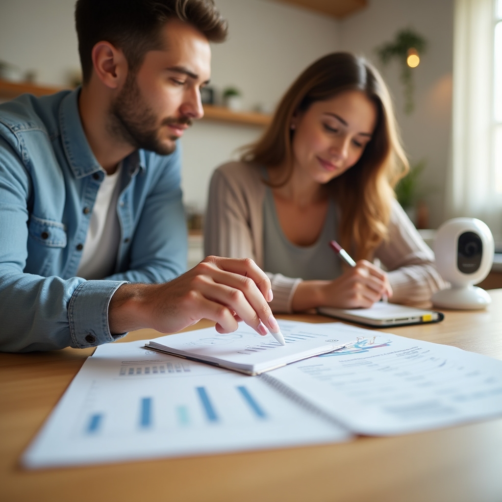 Roditelji pregledavaju dokumente o troškovima dječje skrbi